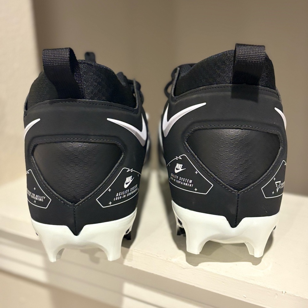 NEW: Nike Alpha Menace Pro 3 Size 15 Mid Football Cleats Black White CT6649-001 - Picture 7 of 9
